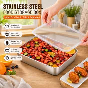 LESIGE Food Box Kotak Penyimpanan Makanan Stainless Steel 201 - LG-201