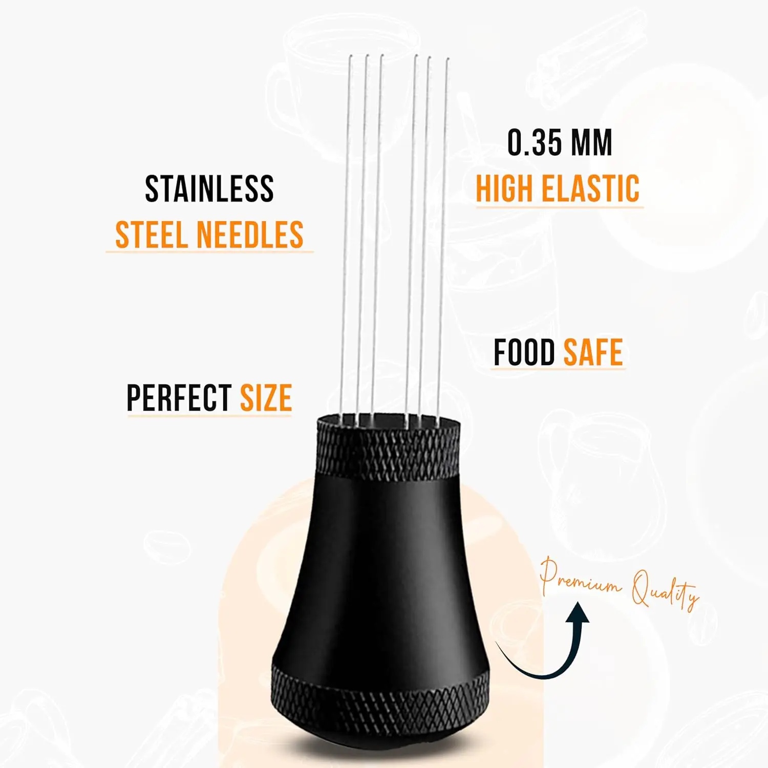 One Two Cups Jarum Kopi Espresso WDT Needle Distribution Tool 6 Pin - MD-600 Gambar produk One Two Cups Jarum Kopi Espresso WDT Needle Distribution Tool 6 Pin - MD-600 - 2