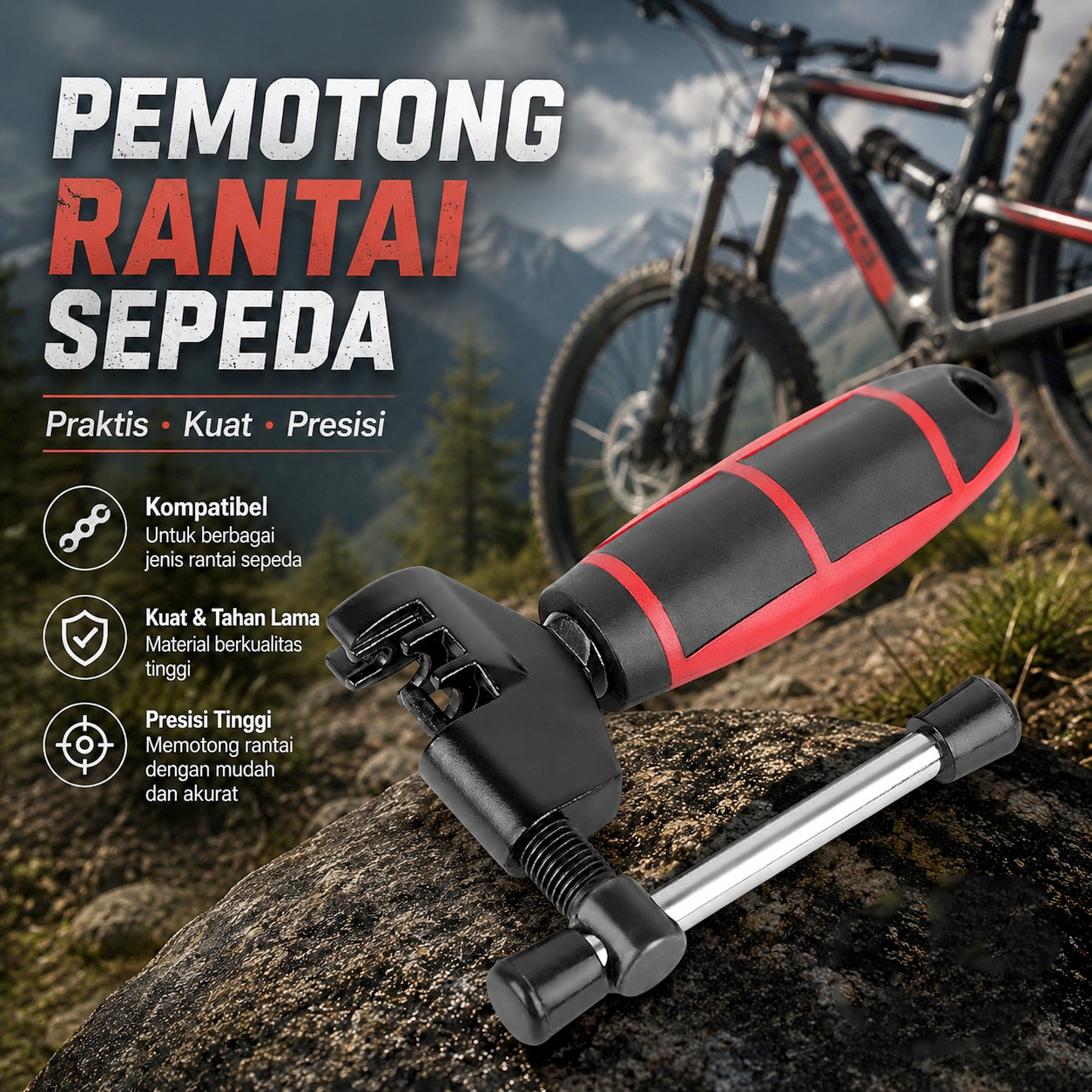 TaffSPORT Alat Pemotong Rantai Sepeda Chain Breaker Cutter - TD8591 Gambar produk TaffSPORT Alat Pemotong Rantai Sepeda Chain Breaker Cutter - TD8591 - Utama