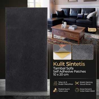 QJH Kulit Sintetis Tambal Sofa Self Adhesive Patches Sticker 10x20cm - RX276