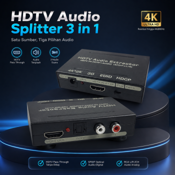 Gambar produk Audio Splitter 3 in 1 HDMI to HDMI Optical SPDIF RCA Converter - AY60