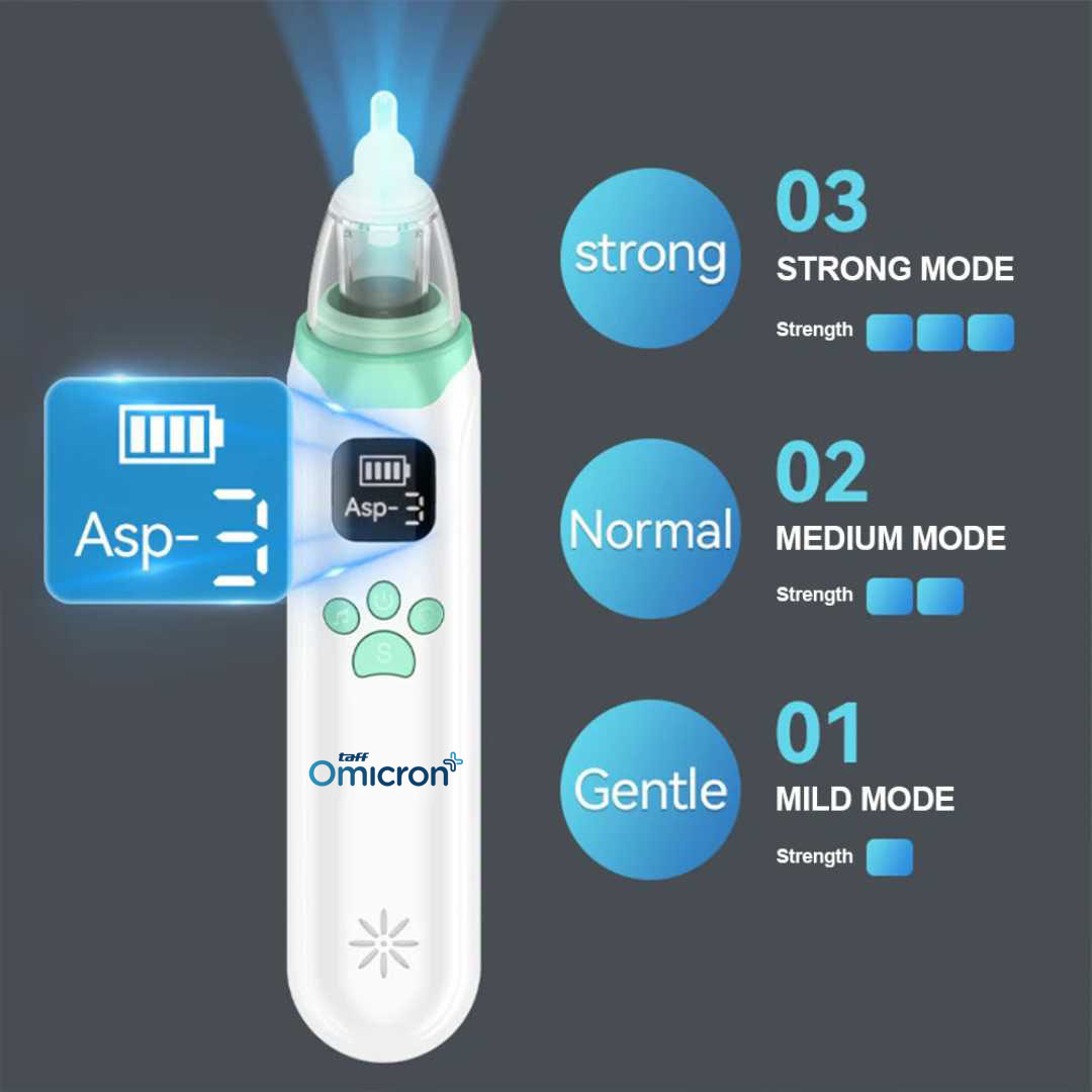 TaffOmicron Baby Nasal Aspirator Electric Nose Cleaner 65kPa 450mAh - KA1001 Gambar produk TaffOmicron Baby Nasal Aspirator Electric Nose Cleaner 65kPa 450mAh - KA1001 - 5