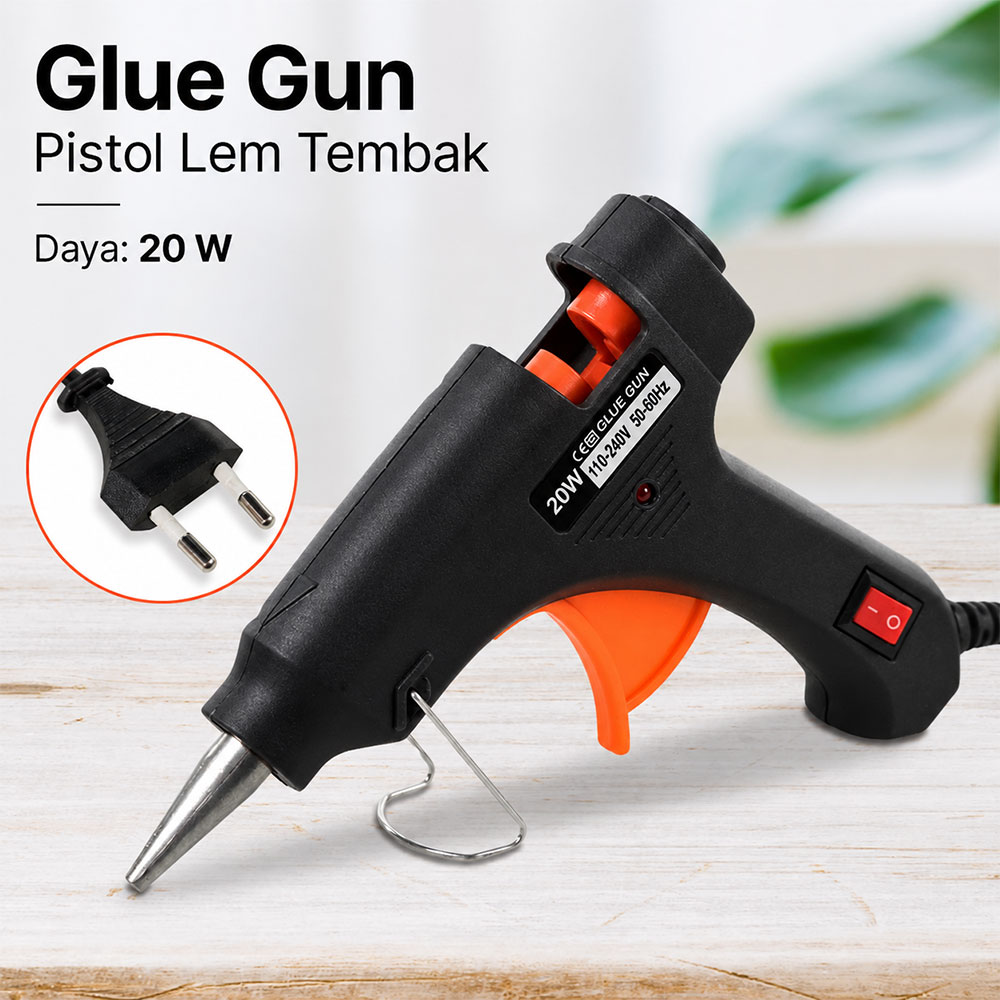 JOT Hot Melt Glue Gun Heating Tool Pistol Lem Tembak Panas 20W - QT-302 Gambar produk JOT Hot Melt Glue Gun Heating Tool Pistol Lem Tembak Panas 20W - QT-302 - Utama