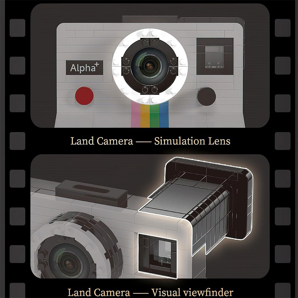 Gambar produk RAZUS Mainan Balok Susun Vintage Retro Camera Polaroid Bricks Blok - MY97131 - 3