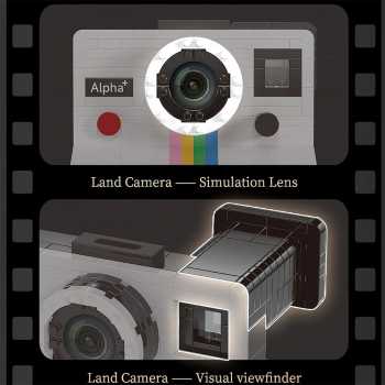 Gambar produk RAZUS Mainan Balok Susun Vintage Retro Camera Polaroid Bricks Blok - MY97131 - 3