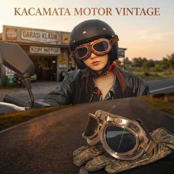 MOORE Kacamata Motor Motorcycle Safety Goggles Foldable Vintage - M10