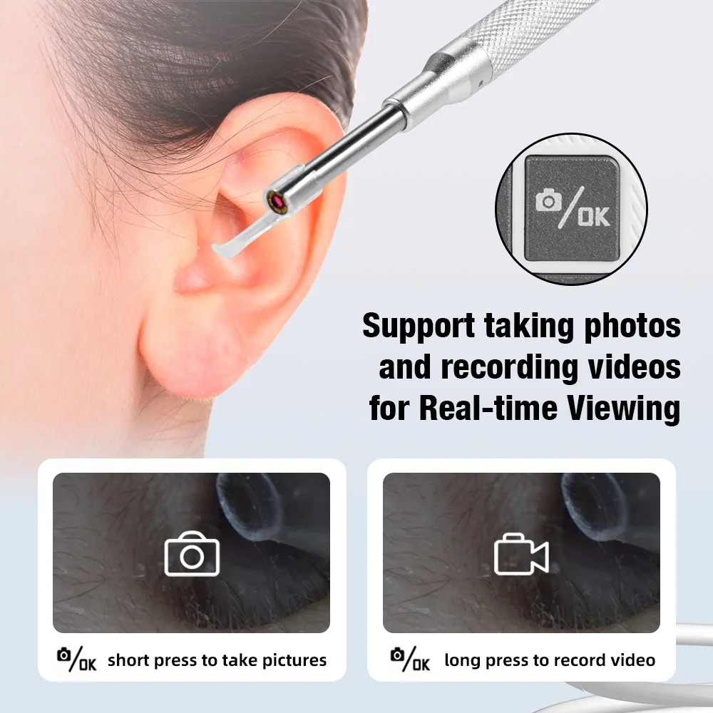 Taffware Kamera Pembersih Telinga Otoskop Endoscope 4.3 Inch IPS 1MP - P60 Gambar produk Taffware Kamera Pembersih Telinga Otoskop Endoscope 4.3 Inch IPS 1MP - P60 - 5