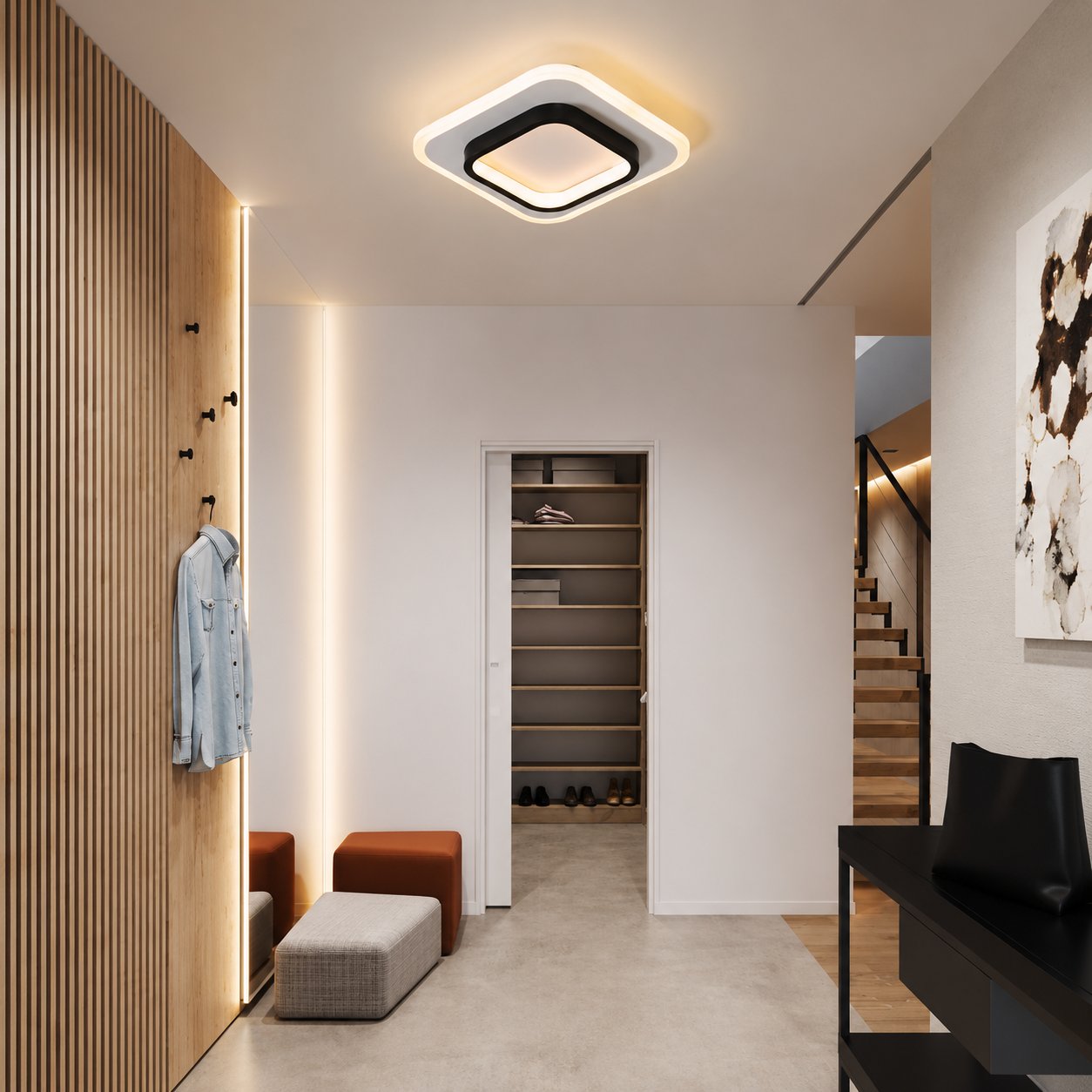 NEXALUN Lampu Plafon LED Ceiling Light 3 Color 24W Square - EC01 Gambar produk NEXALUN Lampu Plafon LED Ceiling Light 3 Color 24W Square - EC01 - Utama