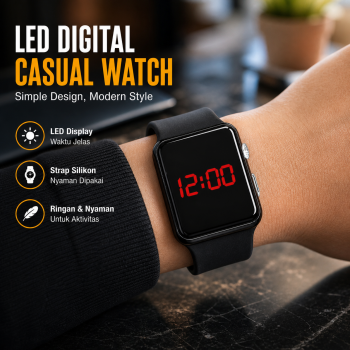 Gambar produk Carlife Jam Tangan Digital LED Casual Watch Square Strap Silikon 40mm - 2370