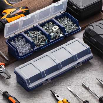 Hushee Kotak Perkakas 4 Sekat Multifungsi Storage Tool Box Double Lock - G-330