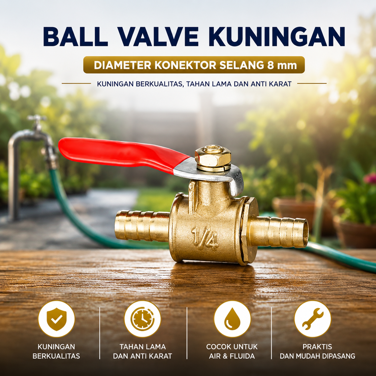MAXLA Ball Valve Kuningan Stop Kran Air Double Pagoda Brass Iron 8mm - DN40 Gambar produk MAXLA Ball Valve Kuningan Stop Kran Air Double Pagoda Brass Iron 8mm - DN40 - Utama