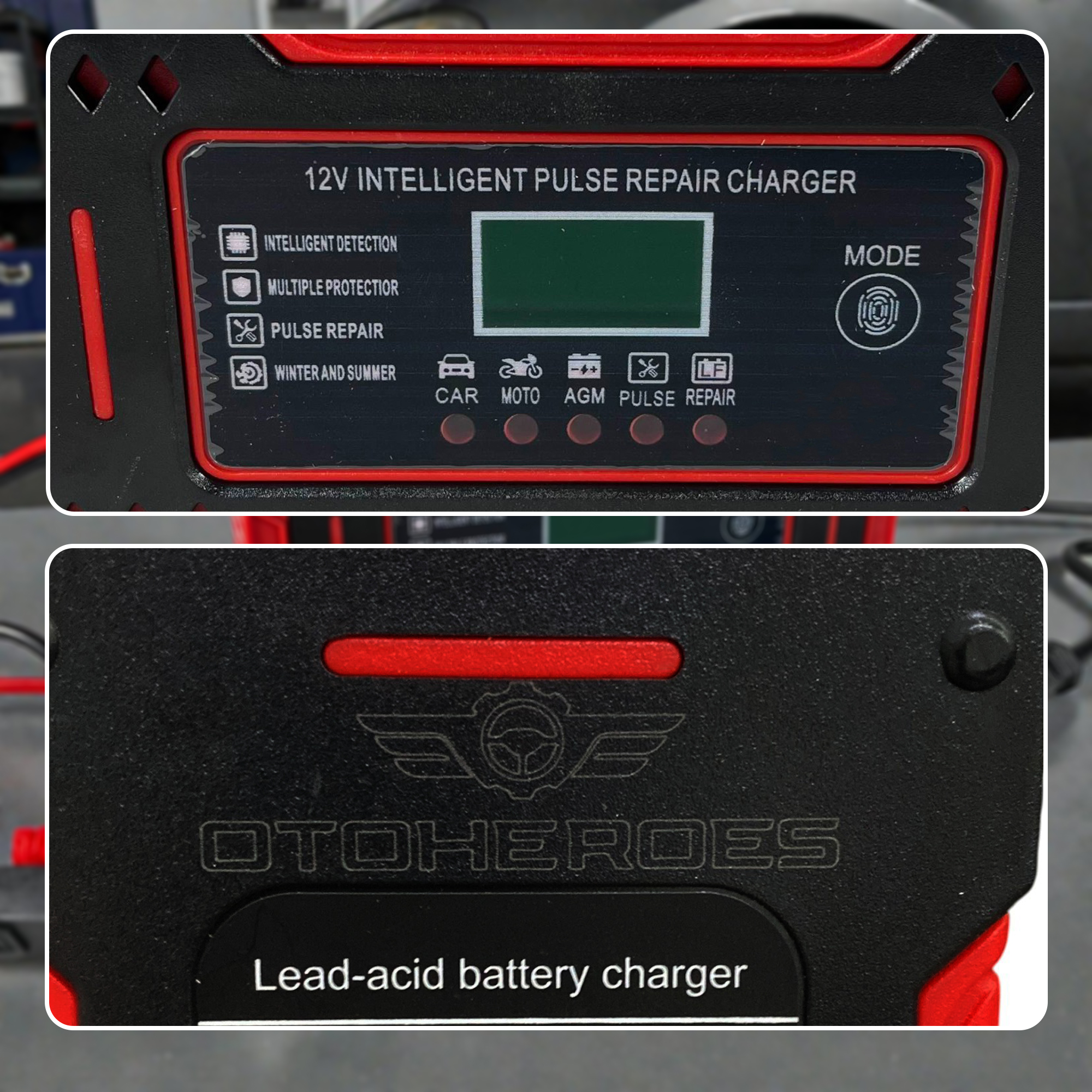 OTOHEROES Charger Aki Mobil Intelligent Portable LCD Display 12V 6A - OM126 Gambar produk OTOHEROES Charger Aki Mobil Intelligent Portable LCD Display 12V 6A - OM126 - 1