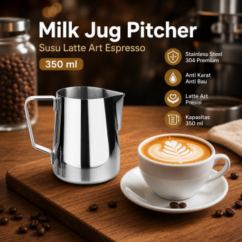 One Two Cups Milk Jug Pitcher Susu Latte Art Espresso Stainless Steel - DR-360