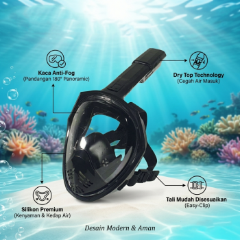 Gambar produk TaffSPORT Kacamata Full Face Selam Scuba Diving Snorkeling - M2077G