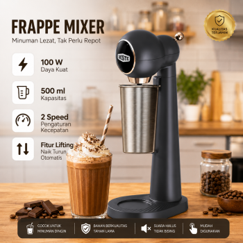 Trieste Frappe Mixer Elektrik Pengaduk Minuman Otomatis LCD 100W 500ml - HSM-731