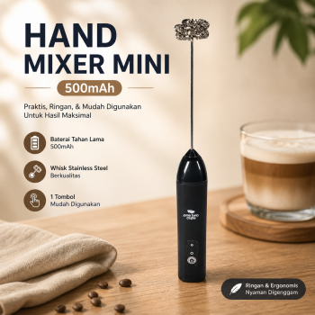 One Two Cups Hand Mixer Mini Pengocok Telur Kopi Milk Frother 500mAh - HMP01