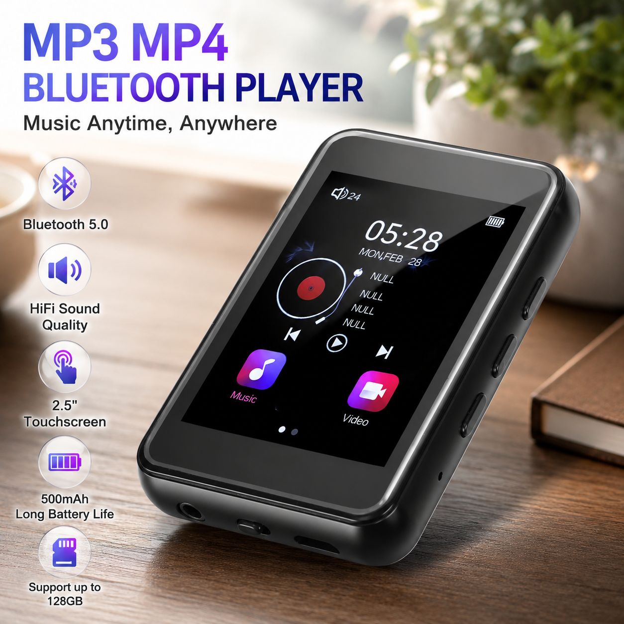 RIUZU MP3 Digital Audio Player MP4 Bluetooth Touchscreen 500mA 2.4Inch - JS-18 Gambar produk RIUZU MP3 Digital Audio Player MP4 Bluetooth Touchscreen 500mA 2.4Inch - JS-18 - Utama