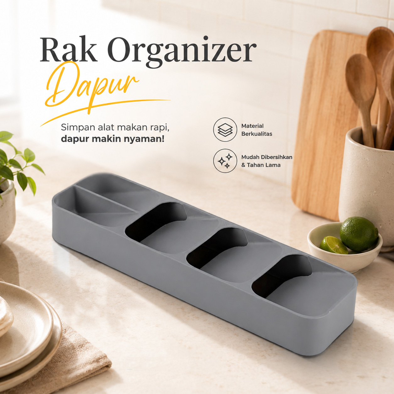 ANHICHEF Rak Organizer Dapur Tempat Sendok Garpu Tableware Storage Box - PP23 Gambar produk ANHICHEF Rak Organizer Dapur Tempat Sendok Garpu Tableware Storage Box - PP23 - Utama
