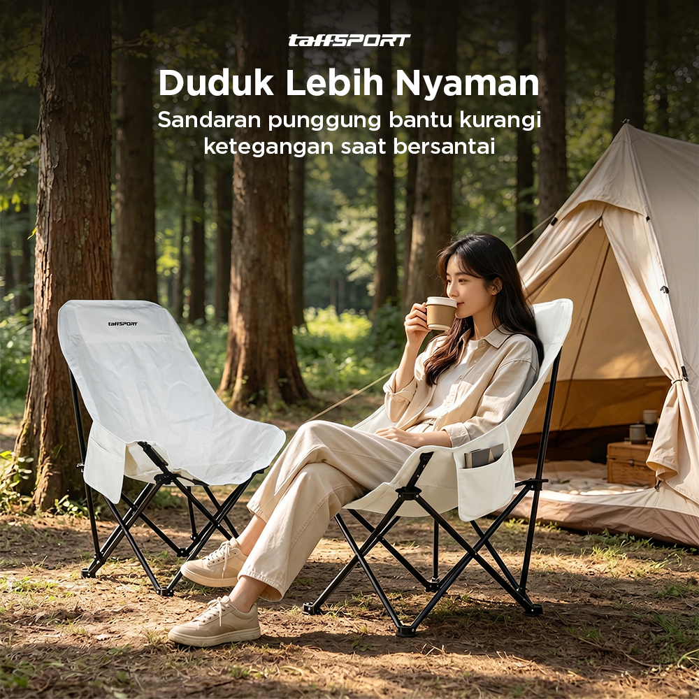 Gambar produk TaffSPORT Kursi Lipat Outdoor Camping Portable Oxford Folding Chair - TP2 - 3