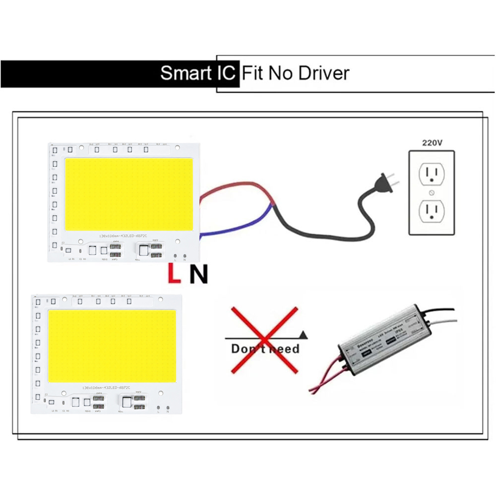 Ovicart LED COB Chip Driver Free 220V 5054 Lamp Board Beads 304 Cool White 6500K 150W - HO15 Gambar produk Ovicart LED COB Chip Driver Free 220V 5054 Lamp Board Beads 304 Cool White 6500K 150W - HO15 - 6
