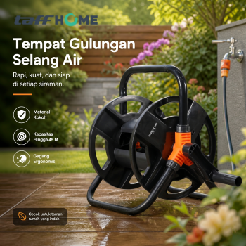TaffHOME Tempat Gulungan Selang Air Hose Reel Gardening Stainless - JS-22
