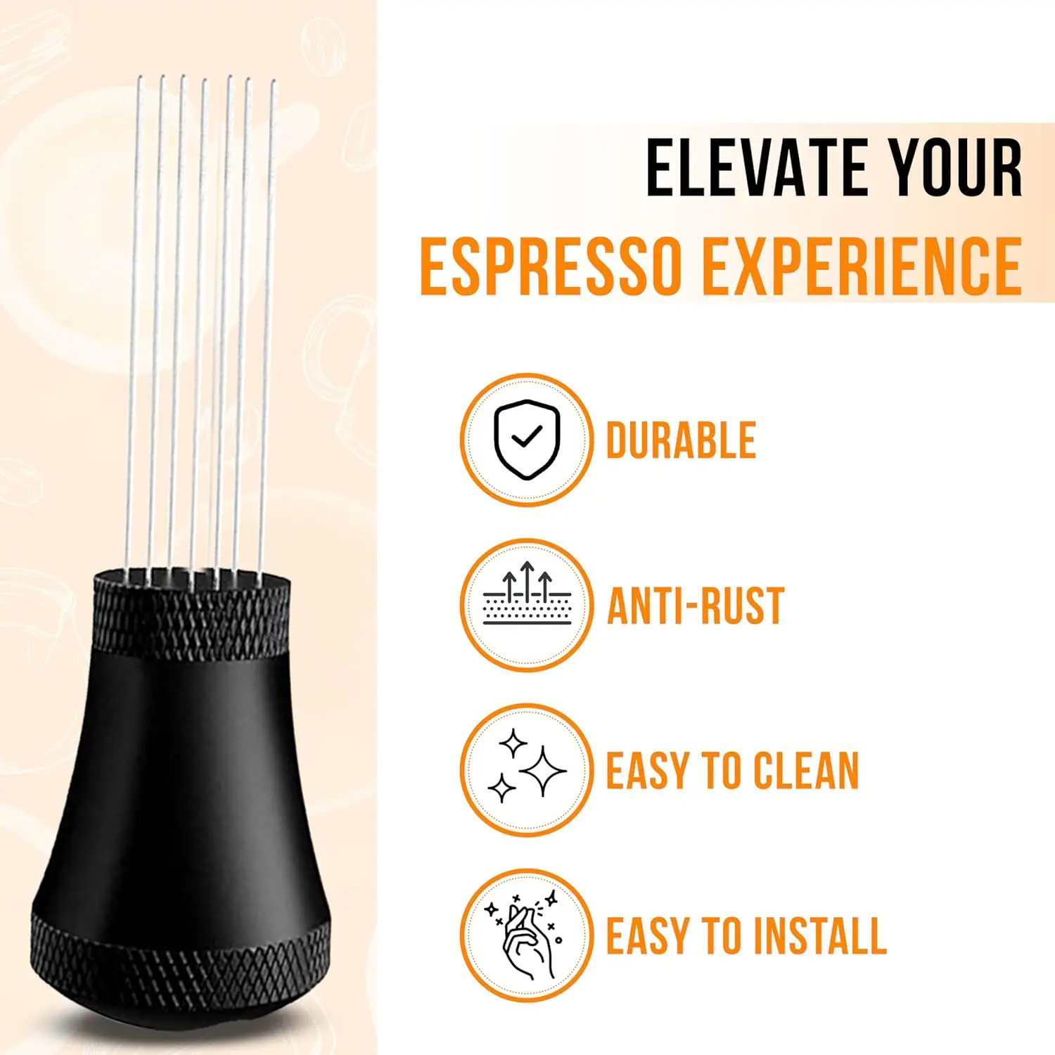 One Two Cups Jarum Kopi Espresso WDT Needle Distribution Tool 7 Pin - MD-600 Gambar produk One Two Cups Jarum Kopi Espresso WDT Needle Distribution Tool 7 Pin - MD-600 - 1