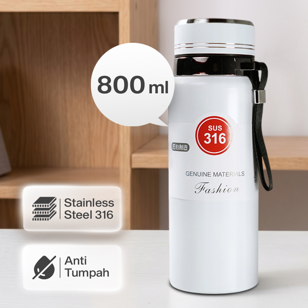 BOUTH Botol Minum Termos Tumbler Air Double Wall Stainless Steel 800ml - A1A5 Gambar produk BOUTH Botol Minum Termos Tumbler Air Double Wall Stainless Steel 800ml - A1A5 - Utama