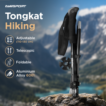 TaffSPORT Tongkat Hiking Lipat Trekking Pole Aluminium Alloy 130cm - TF13