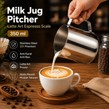 DROHOEY Milk Jug Pitcher Susu Latte Art Espresso Scale Stainless Steel - DR-35