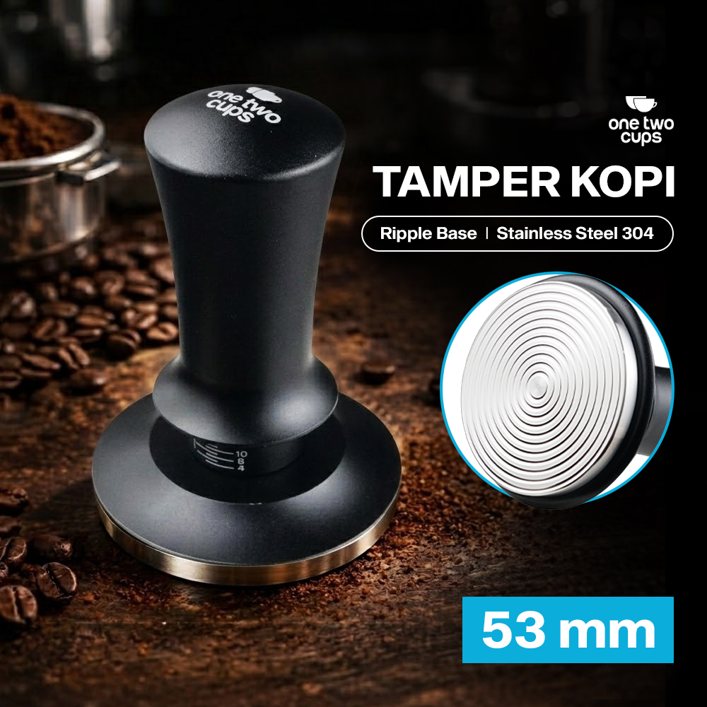 One Two Cups Tamper Kopi Espresso Barista Threaded Base Stainless 304 53mm - JN-24 Gambar produk One Two Cups Tamper Kopi Espresso Barista Threaded Base Stainless 304 53mm - JN-24 - Utama
