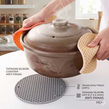 Concise Tatakan Silikon Alat Makan Kitchen Coaster Anti Panas 17cm - AH-A1