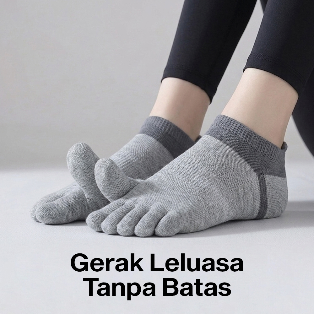 LUOYI Kaos Kaki Lima Jari Ankle Katun Breathable Olahraga Size 40-45 - T73001 Gambar produk LUOYI Kaos Kaki Lima Jari Ankle Katun Breathable Olahraga Size 40-45 - T73001 - 2