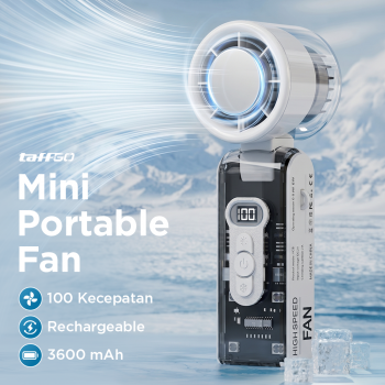 TaffGO Kipas Angin Portable Genggam Turbo Mini Cooling Fan 3600mAh - FC8