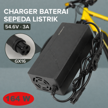 JNENCONN Adaptor Charger Baterai Skuter Sepeda Listrik 54.6V 3A - 48V3