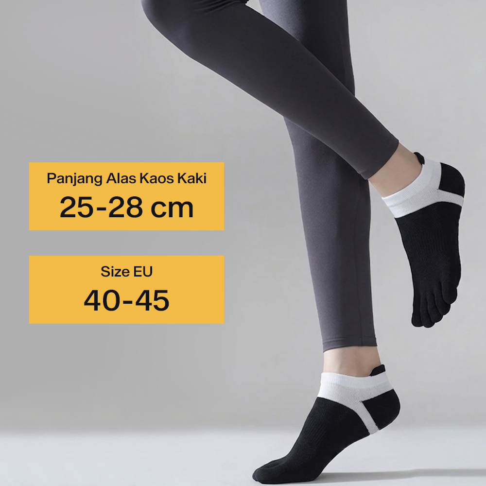 LUOYI Kaos Kaki Lima Jari Ankle Katun Breathable Olahraga Size 40-45 - T73001 Gambar produk LUOYI Kaos Kaki Lima Jari Ankle Katun Breathable Olahraga Size 40-45 - T73001 - 7
