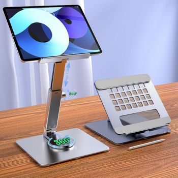 FunDigi Stand Tablet Foldable Aluminium Holder 360 Rotation 4-13 Inch - H06
