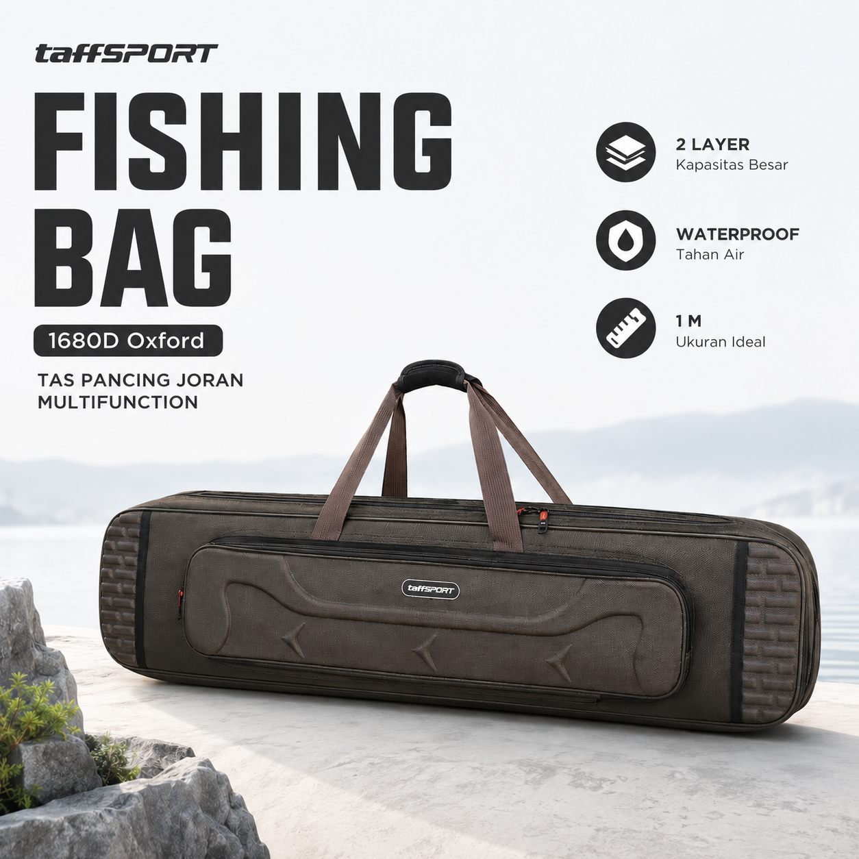 Gambar produk TaffSPORT Tas Pancing Joran Multifunction Fishing Bag 1680D Oxford 1M - D200 - Utama
