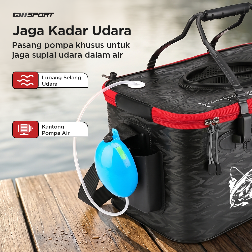 TaffSPORT Tas Pancing Ember Lipat 3D Waterproof EVA Fishing Bucket L - INU122 Gambar produk TaffSPORT Tas Pancing Ember Lipat 3D Waterproof EVA Fishing Bucket L - INU122 - 3