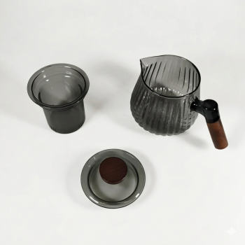 Gambar produk GAOPENG Teko Kaca Borosilikat Tahan Panas Handle Wood Tea Filter 590ml - GPN550 - 7