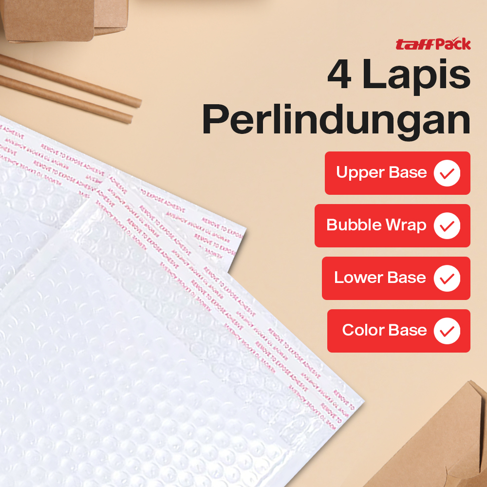 TaffPACK Bubble Mailer Kantong Packing Self Seal 80G 20x30+4CM 210PCS - TB2030 Gambar produk TaffPACK Bubble Mailer Kantong Packing Self Seal 80G 20x30+4CM 210PCS - TB2030 - 1