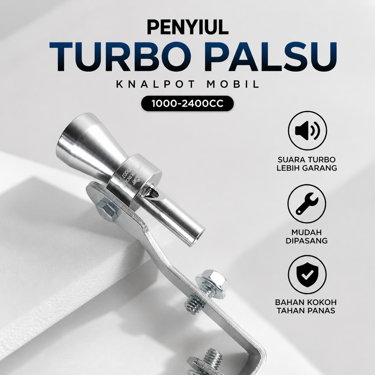 OTOHEROES Penyiul Turbo Palsu Knalpot Mobil Car Whistler 1000-2400cc S - TUR007 Gambar produk OTOHEROES Penyiul Turbo Palsu Knalpot Mobil Car Whistler 1000-2400cc S - TUR007 - 3