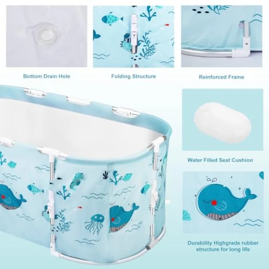Xueqin SPA Bathtub Lipat Portable Adult Folding Bath 120x58x48cm - 18403 Gambar produk Xueqin SPA Bathtub Lipat Portable Adult Folding Bath 120x58x48cm - 18403 - 4