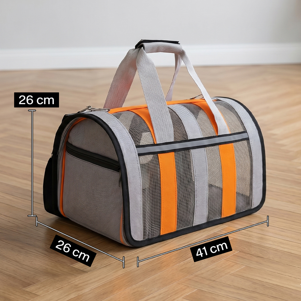 MEISU Tas Kandang Anjing Kucing Breathable Pet Carrier Bag 41x26x26cm - MS50 Gambar produk MEISU Tas Kandang Anjing Kucing Breathable Pet Carrier Bag 41x26x26cm - MS50 - 7