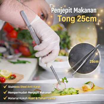 TPX Penjepit Makanan Lurus Chef Tweezer Pinset Garnish Tong 25cm - TP-56