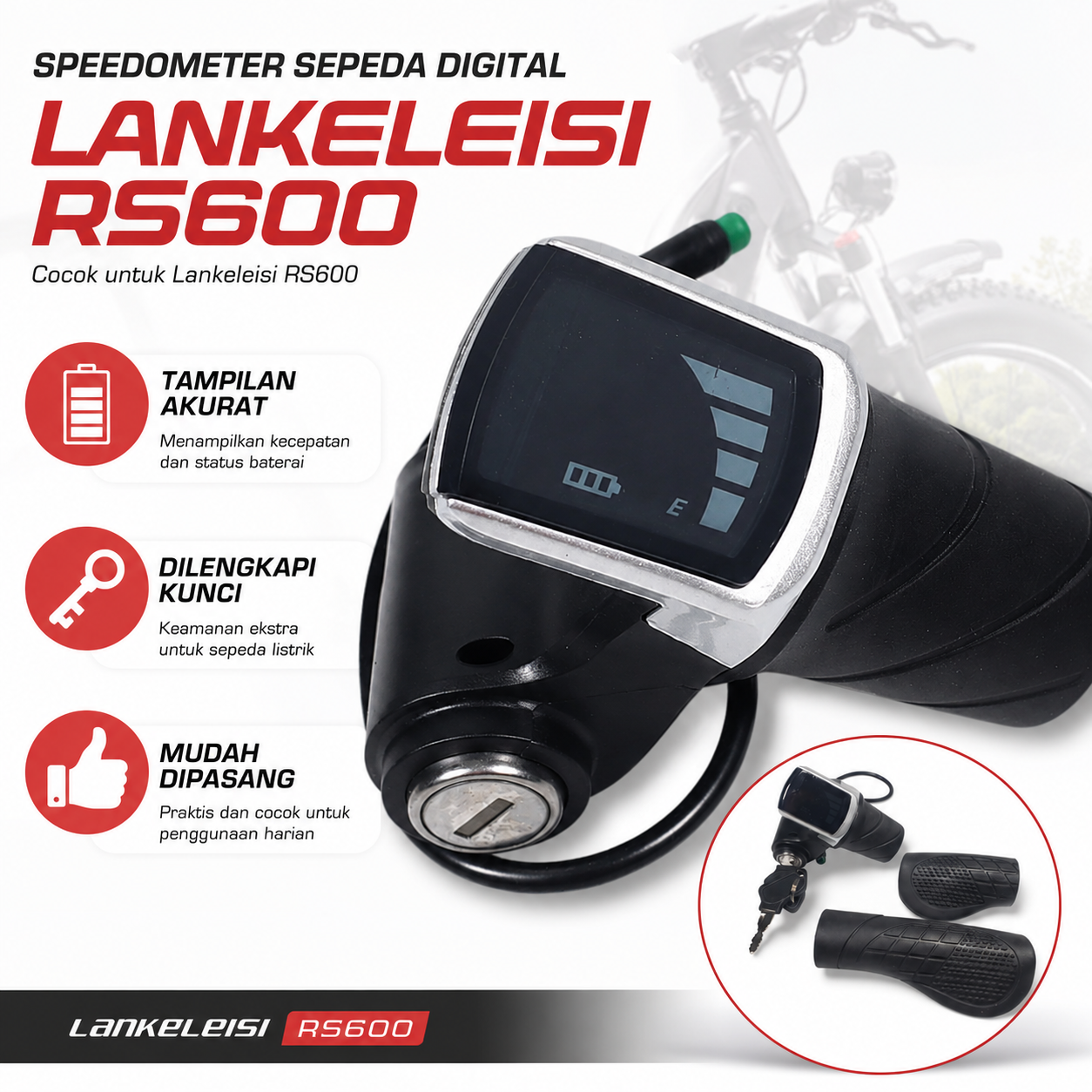 Lankeleisi Speedometer Sepeda Digital Odometer for Lankeleisi RS600 Gambar produk Lankeleisi Speedometer Sepeda Digital Odometer for Lankeleisi RS600 - Utama