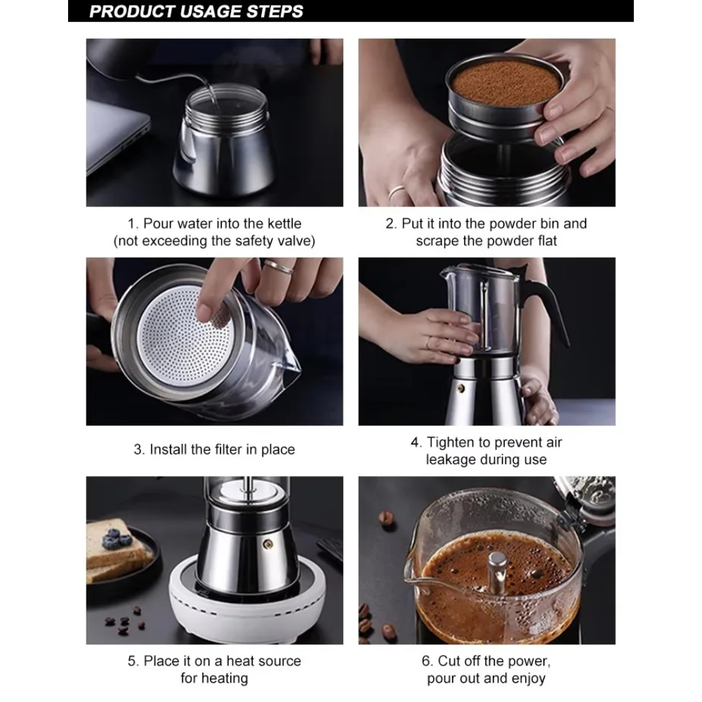 One Two Cups Moka Pot Teko Kopi Espresso Coffee Maker Dual Valve 3 Cup 160ml - Z61 Gambar produk One Two Cups Moka Pot Teko Kopi Espresso Coffee Maker Dual Valve 3 Cup 160ml - Z61 - Kemasan