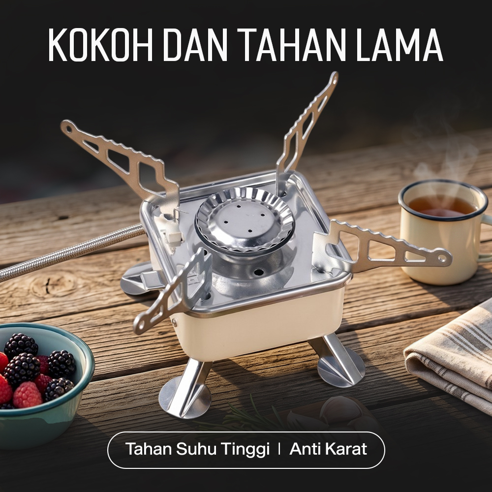 KOVAB Kompor Gas Portable Lipat Outdoor Ultralight Camping Stove - K-202 Gambar produk KOVAB Kompor Gas Portable Lipat Outdoor Ultralight Camping Stove - K-202 - 5