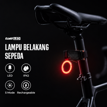 Gambar produk TaffLED Lampu Belakang Sepeda LED Rechargeable Waterproof Tail Light Circle - ZH097
