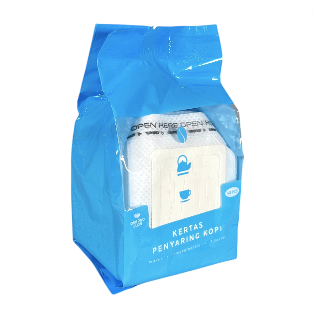One Two Cups Kertas Penyaring Kopi Coffee Drip Bag Paper Filter 50PCS - T111 Gambar produk One Two Cups Kertas Penyaring Kopi Coffee Drip Bag Paper Filter 50PCS - T111 - Kemasan