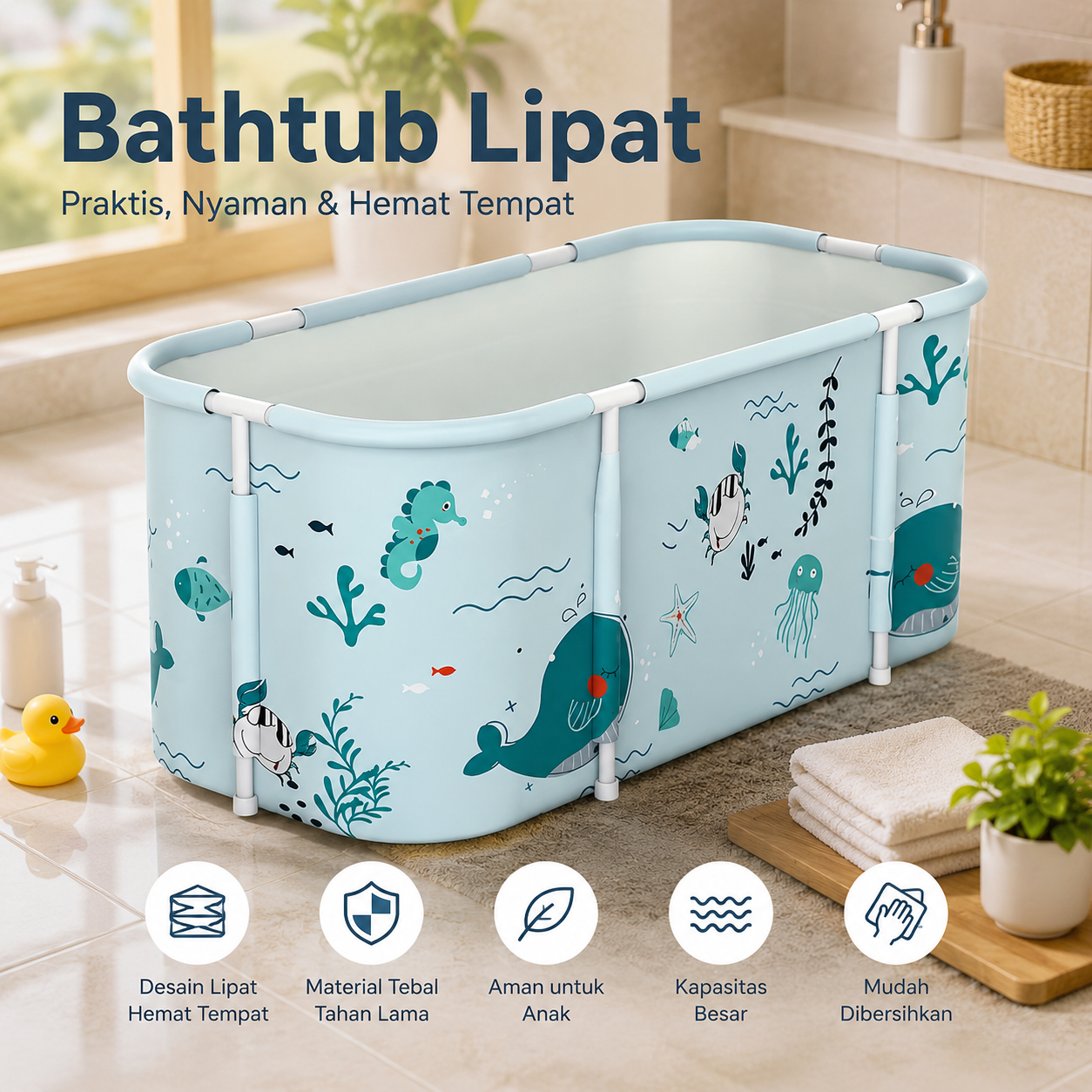 Xueqin SPA Bathtub Lipat Portable Adult Folding Bath 120x58x48cm - 18403 Gambar produk Xueqin SPA Bathtub Lipat Portable Adult Folding Bath 120x58x48cm - 18403 - Utama